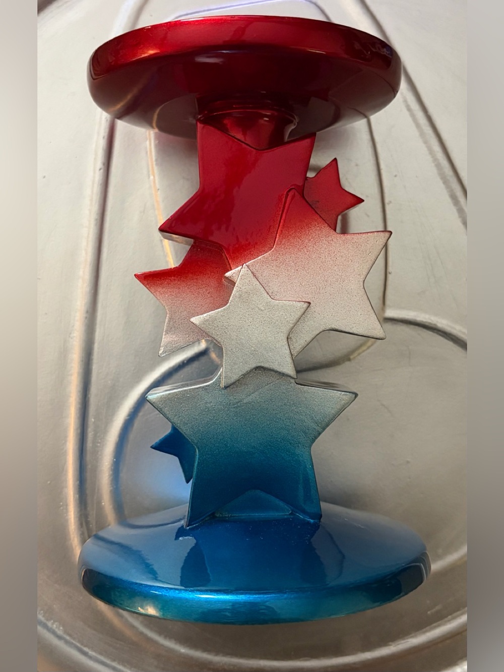 Bath and Body Red White Blue Stars Candle Holder
